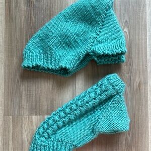 Handknit Teal Dog Sweater